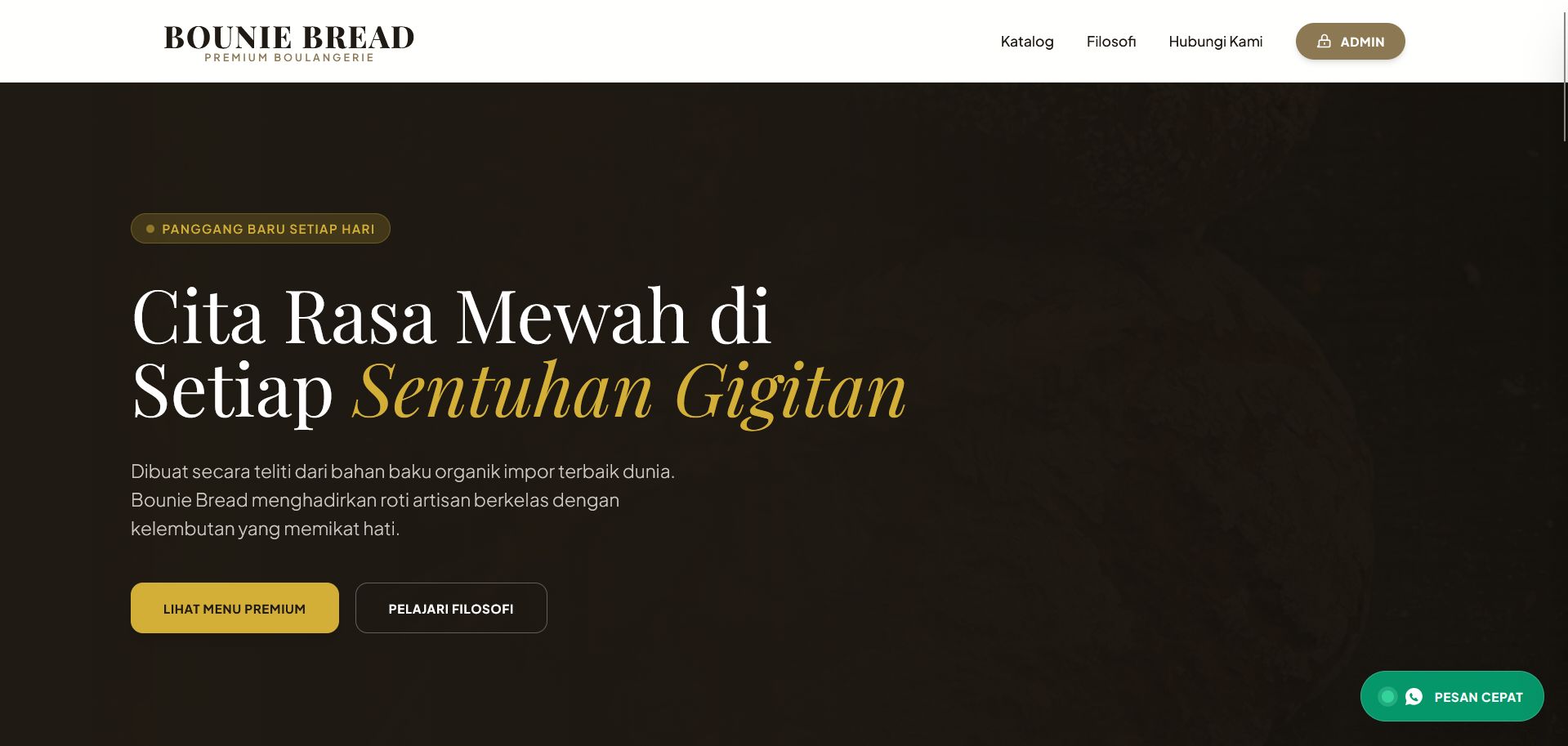 Bounie Bread Landing Page