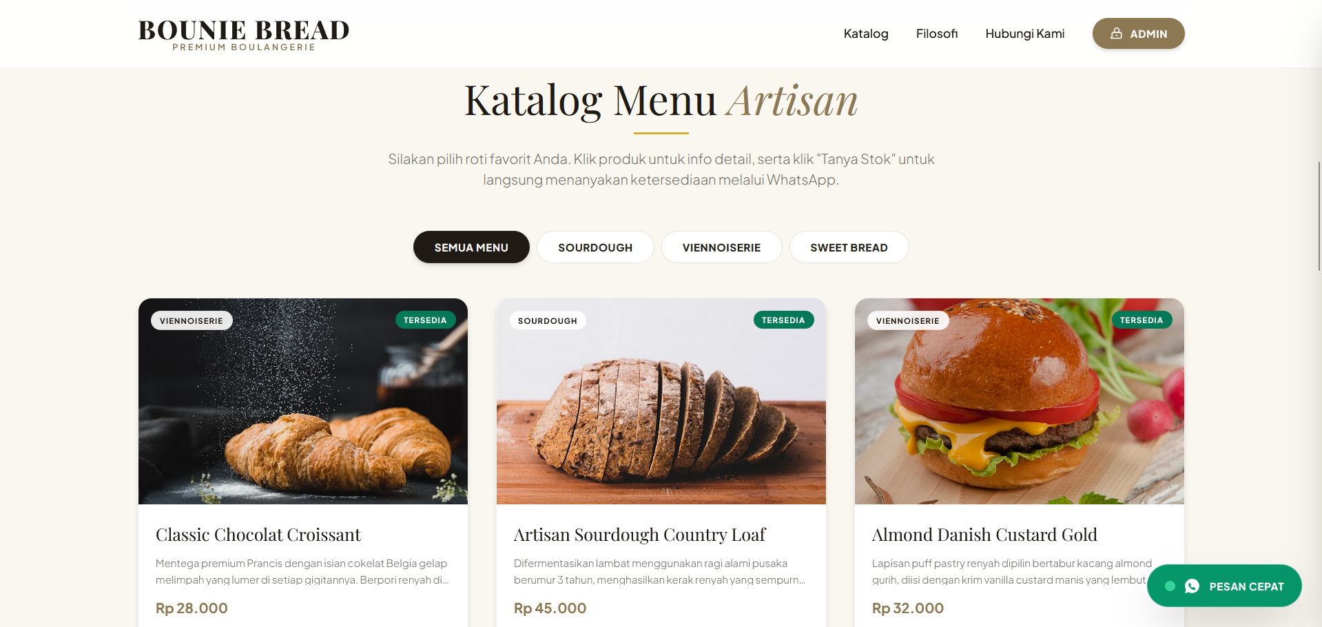 Bounie Bread Landing Page
